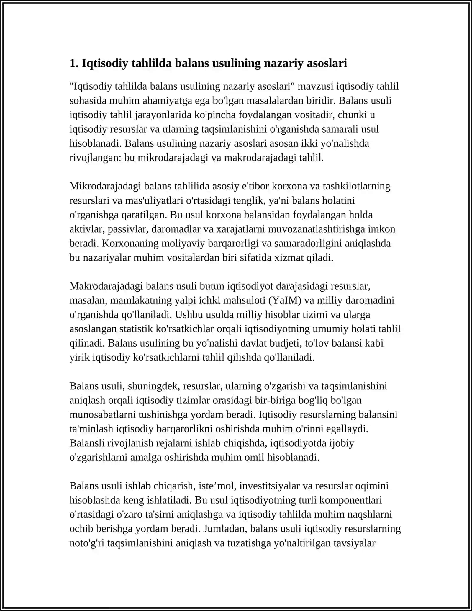 IQTISODIY TAXLILDA BALANS USULI 3
