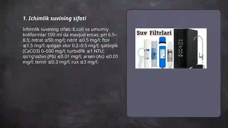 Ichimlik suvining sifati 3