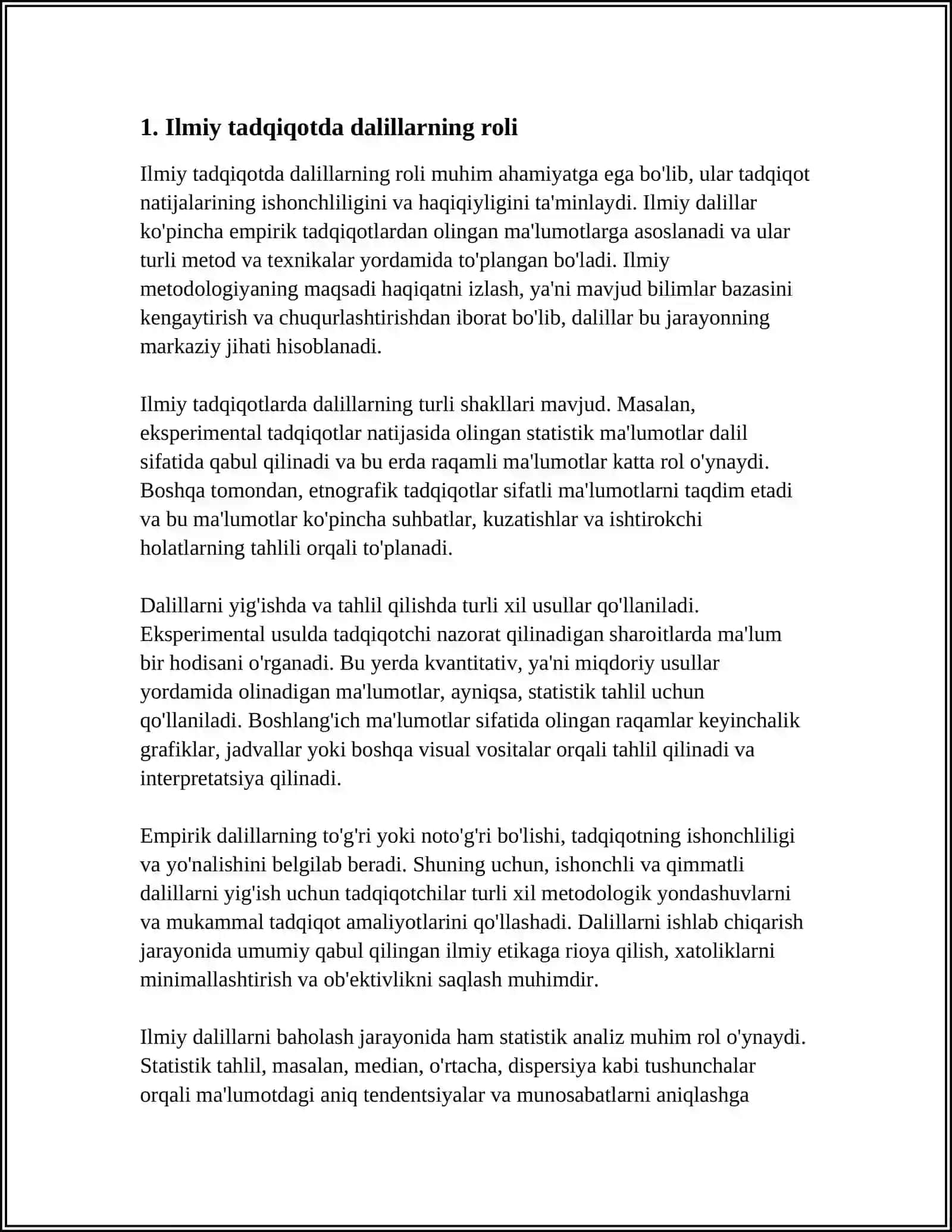 ILMIY TADQIQOT VA IJOD TIZIMIDA DALIL.FARAZNING FAN VA IJODDAGI XUSUSIYATLARI 3