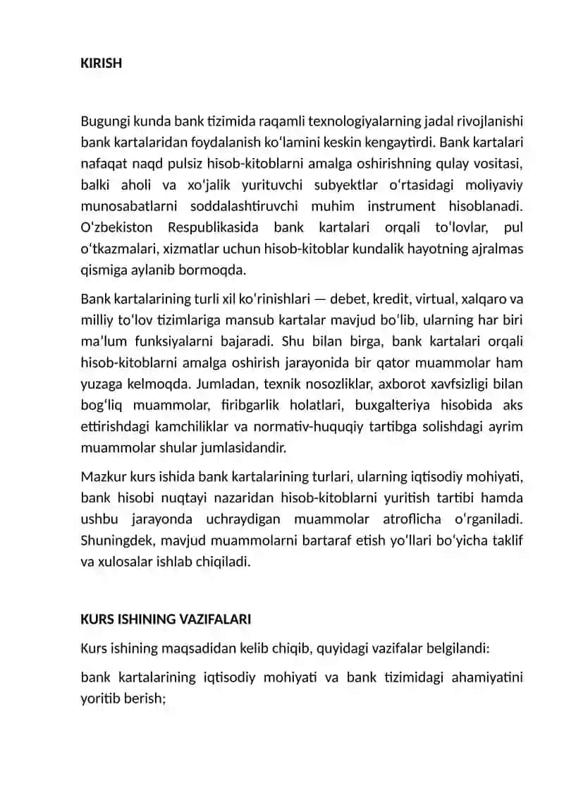 Bank kartalarining turlari va ular bo‘yicha hisob-kitoblarni amalga oshirishdagi muammolar 3