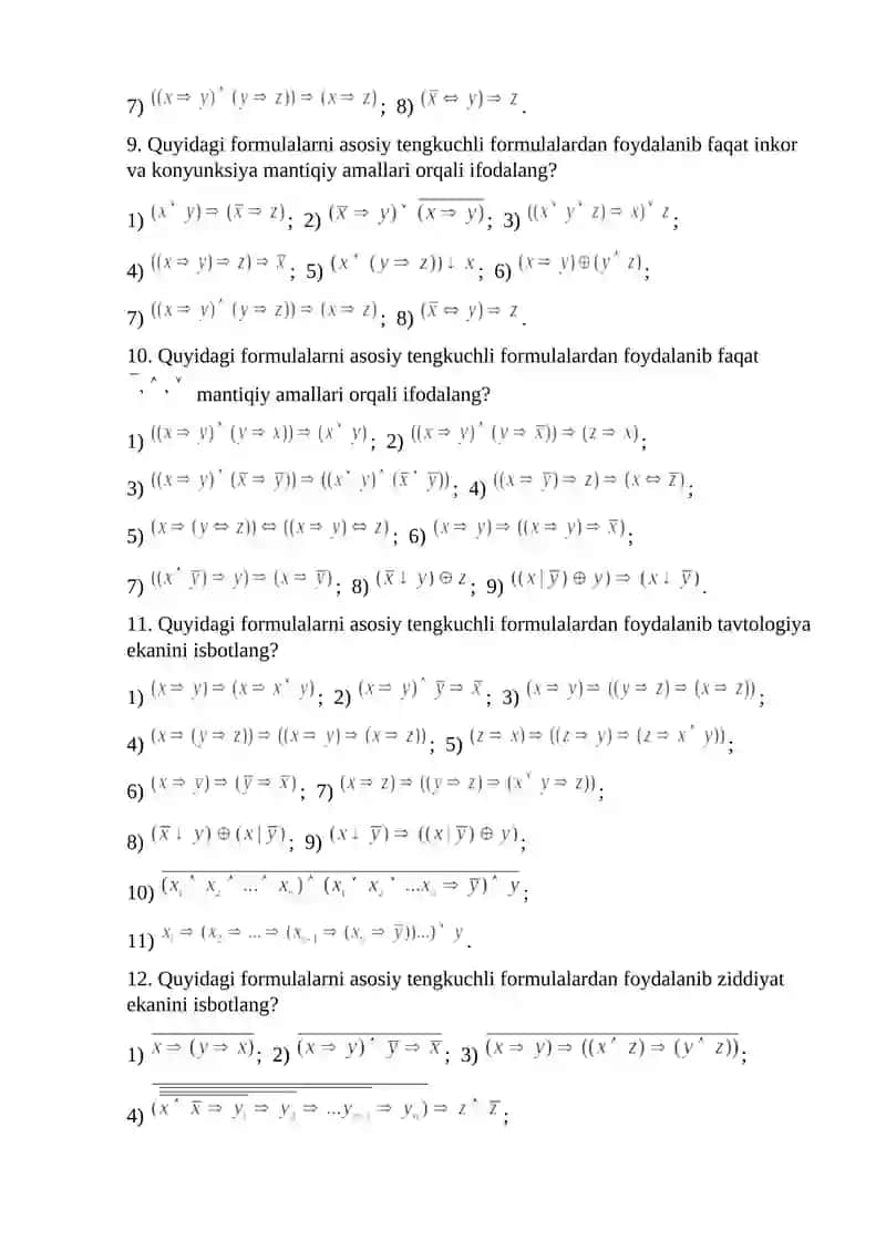 Diskret matematika va matematik mantiq fanidan yakuniy nazorat savollari 3