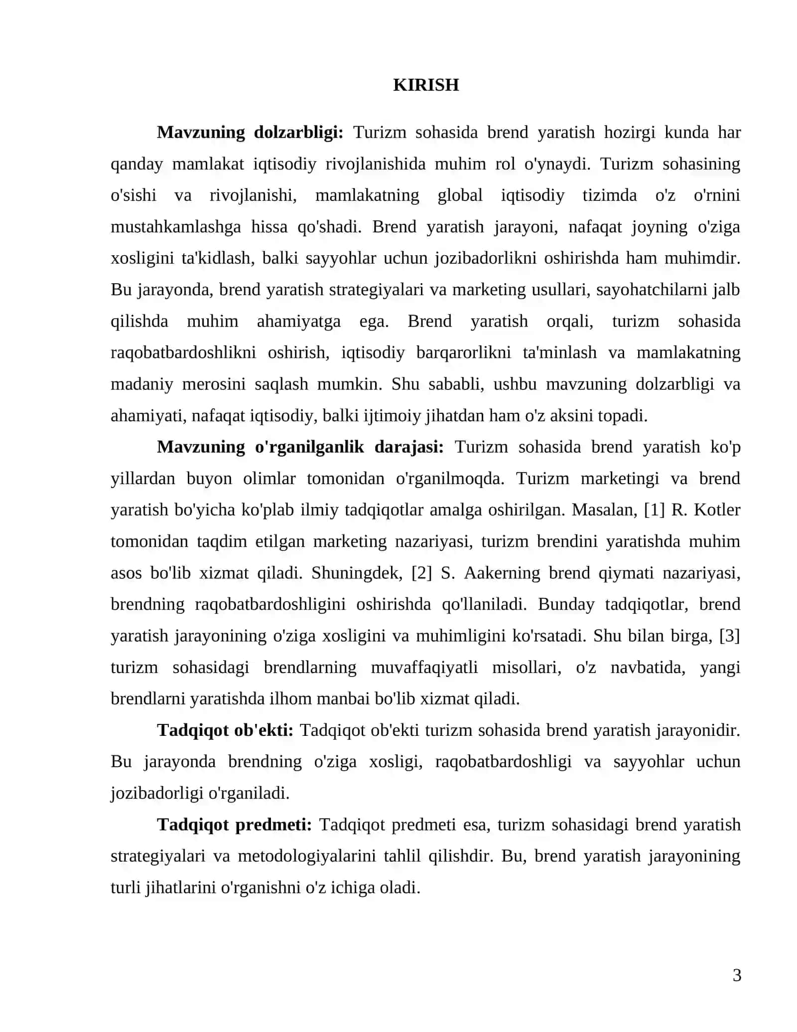 Turizm sohasida brend yaratish 3
