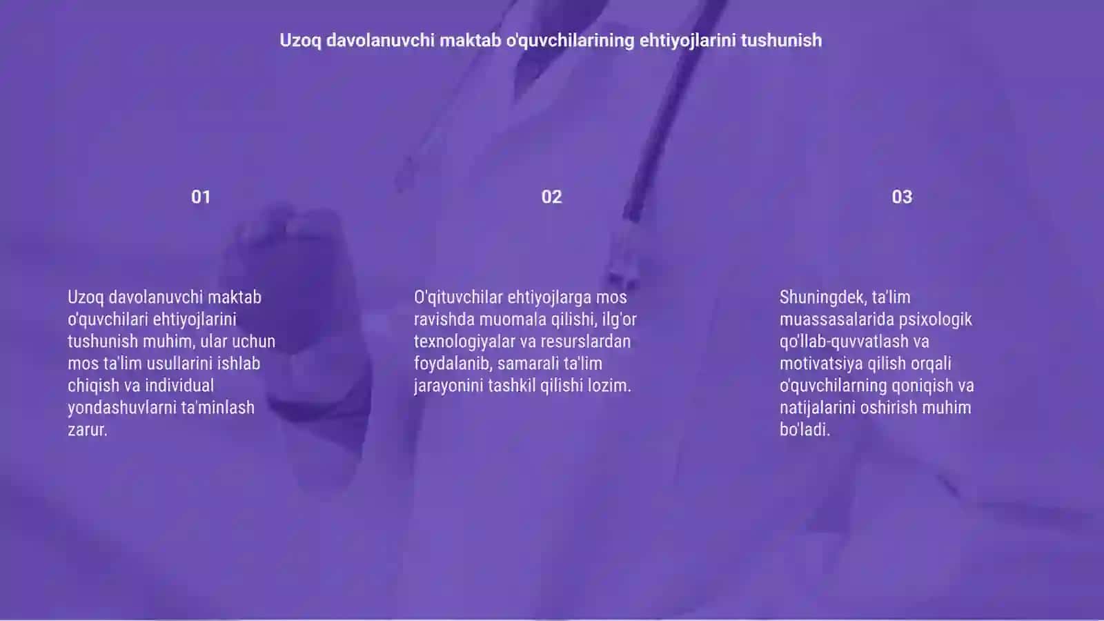 Uzoq davolanuvchi maktab o'quvchilarini samarali ta'lim olish 3
