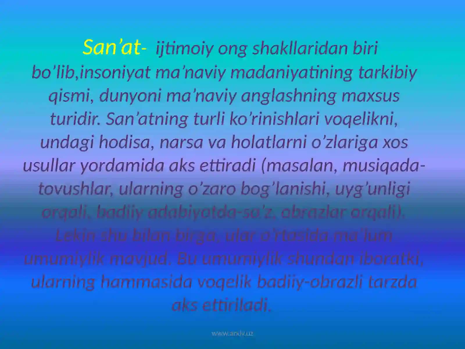 SAN’AT ESTETIKASI 3