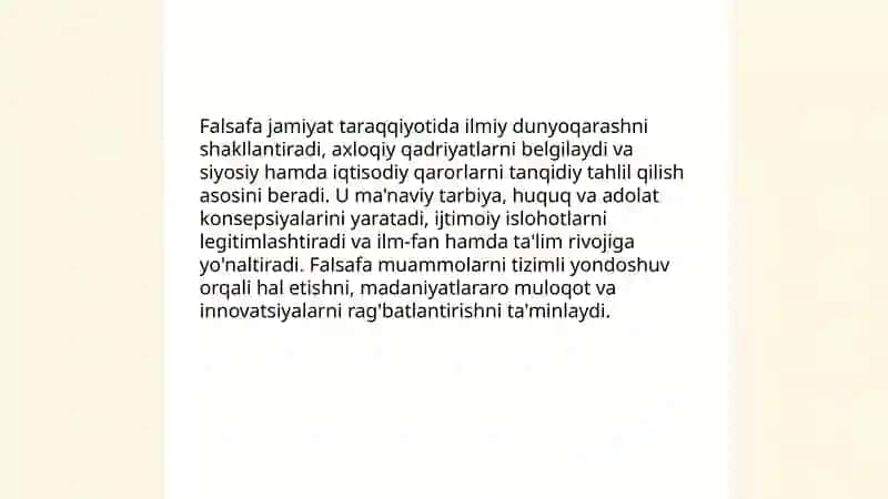 Falsafa va uning jamiyat hayotidagi oʻrni 3