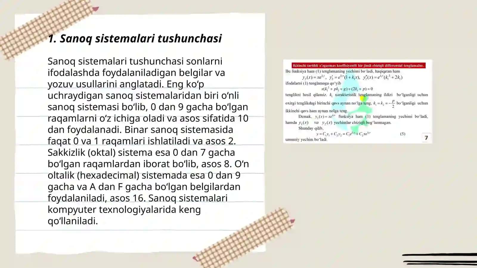 Turli Sanoq sistemalari haqida tushuncha. Pozitsion va nopozitsion sanoq sistemalari. O'nli sistemasini targ'ib qilishda M.Xorazimiyning roli 3