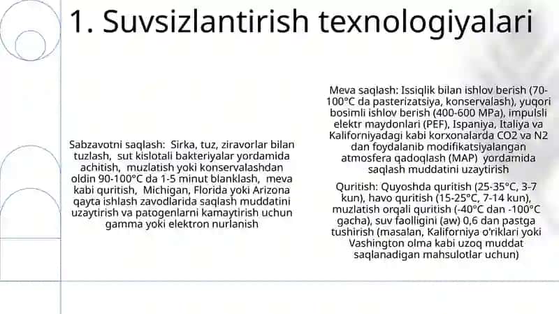 Sabzavot va mevalarni sirkalash texnologiyasi 3