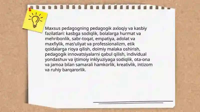 Maxsus pedagogning kasbiy fazilatlari va kasbiy kompetensiyalari 3