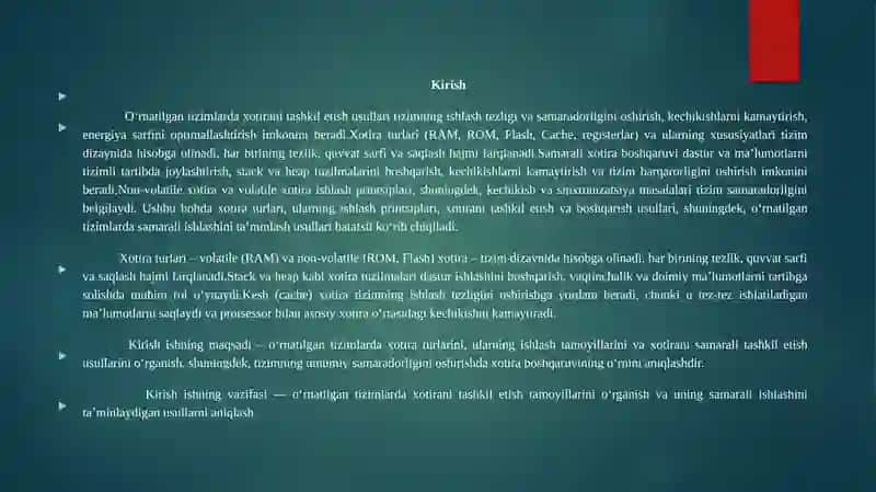 O’RNATILGAN TIZIMLARDA XOTIRANI TASHKIL ETISH USULLARI pptx 3