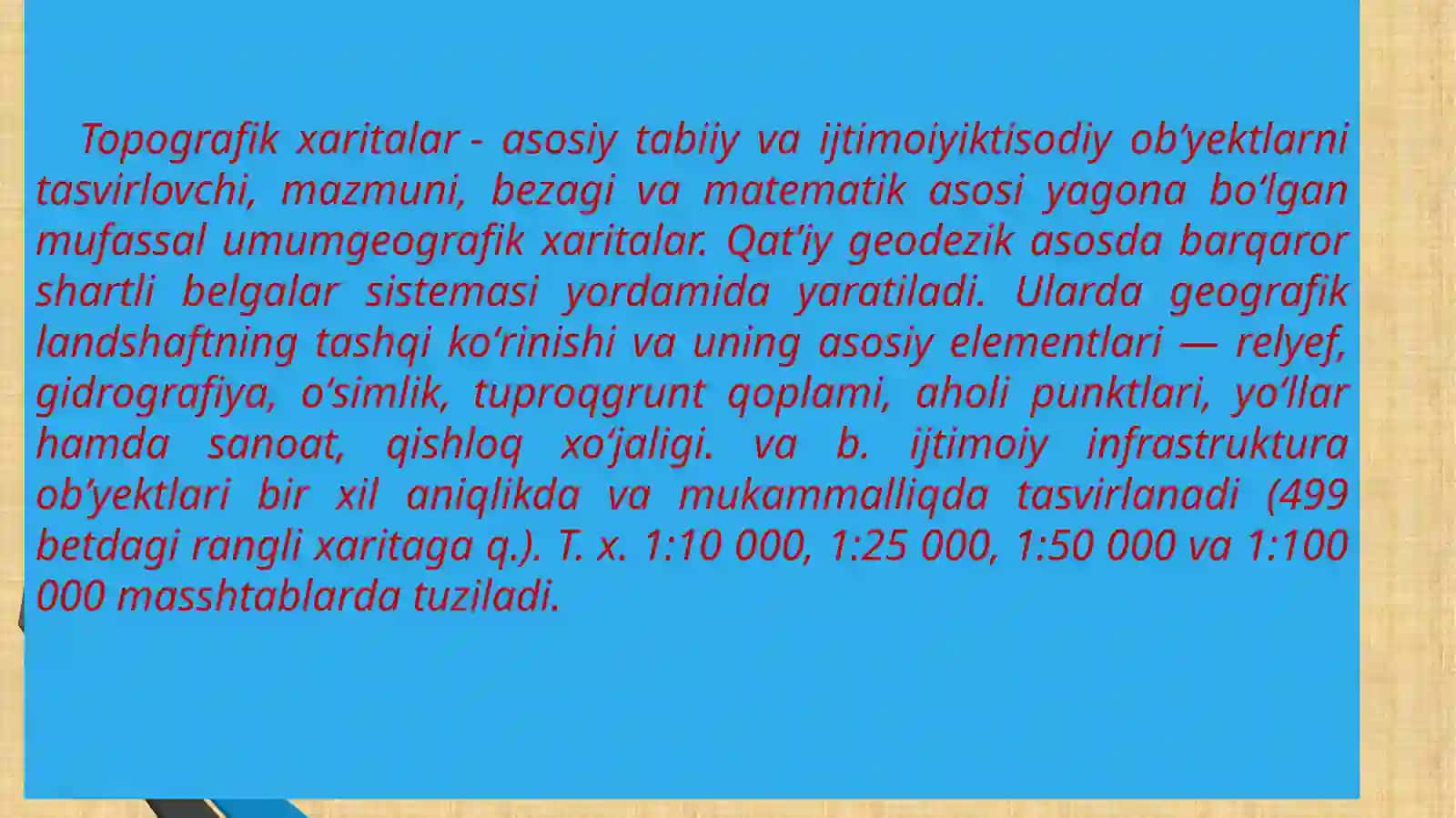SAYOHATDA TOPOGRAFIK XARITALARDAN FOYDALANISH 3