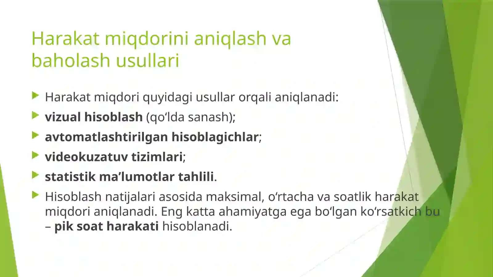 Harakat miqdori va harakat tartibi 3