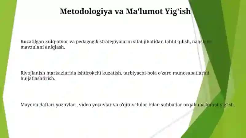 Kuzatilgan xulq-atvor va pedagogik strategiyalarni sifat jihatidan tahlil qilish 3