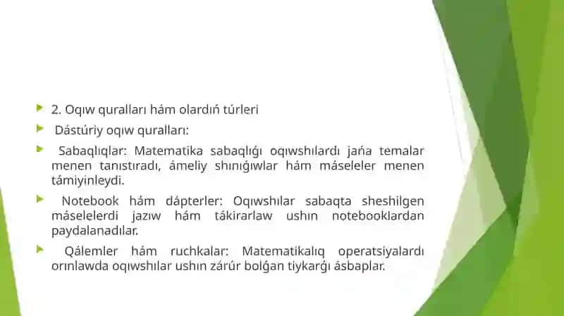 Matematika o'qish qurallari 3