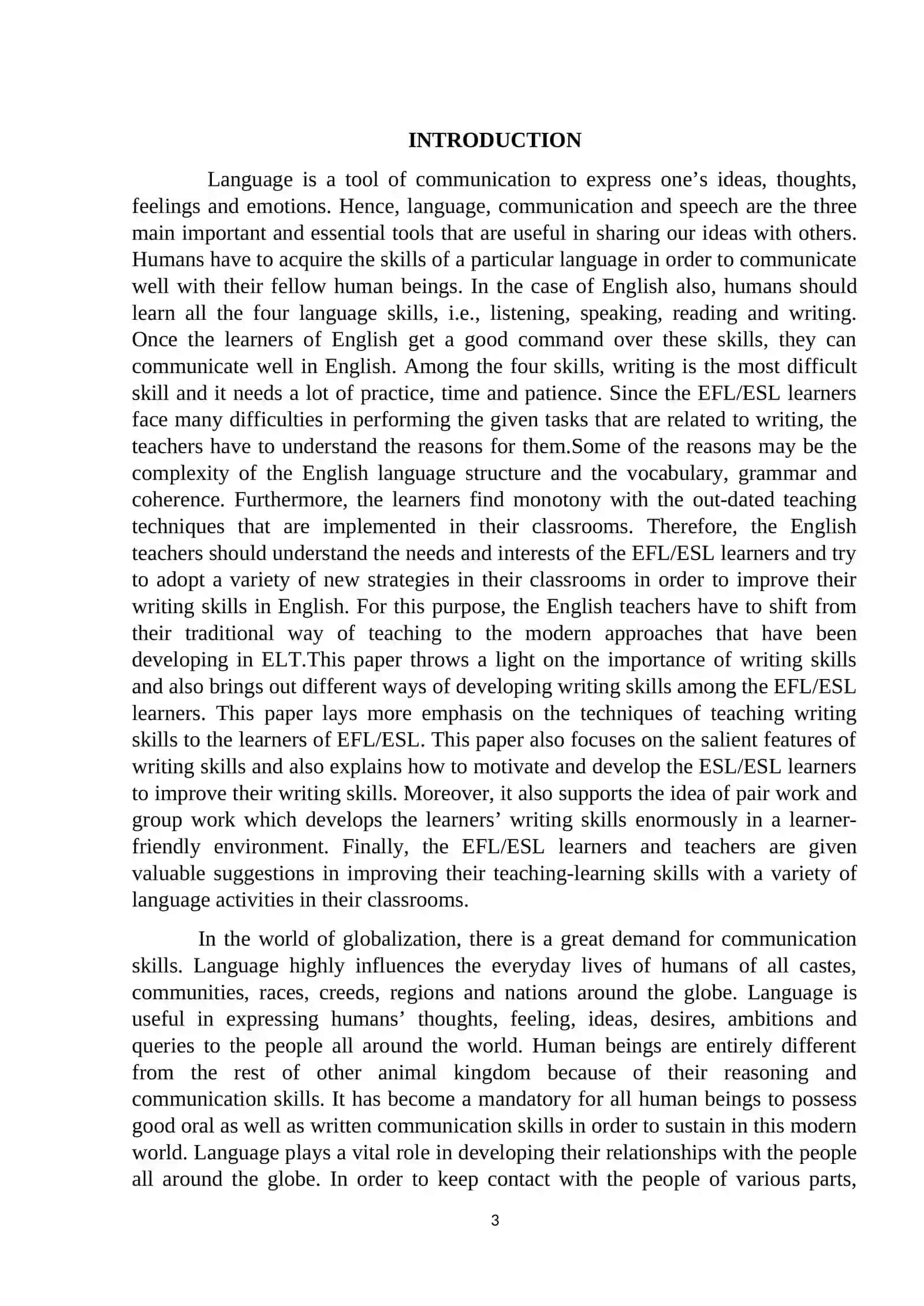 English Faculty II Course Paper 3