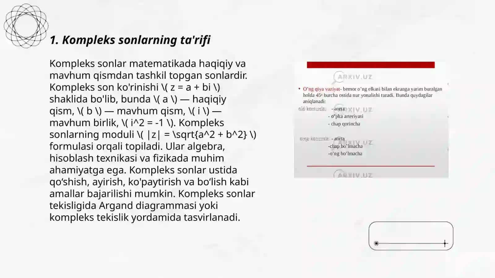 Kompleks hosil qilish usullari.Komplekssonlar 3