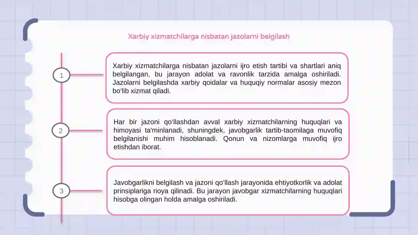 Xarbiy xizmatchilarga nisbatan jazolarni ijro etish tartibi va shartlari 3