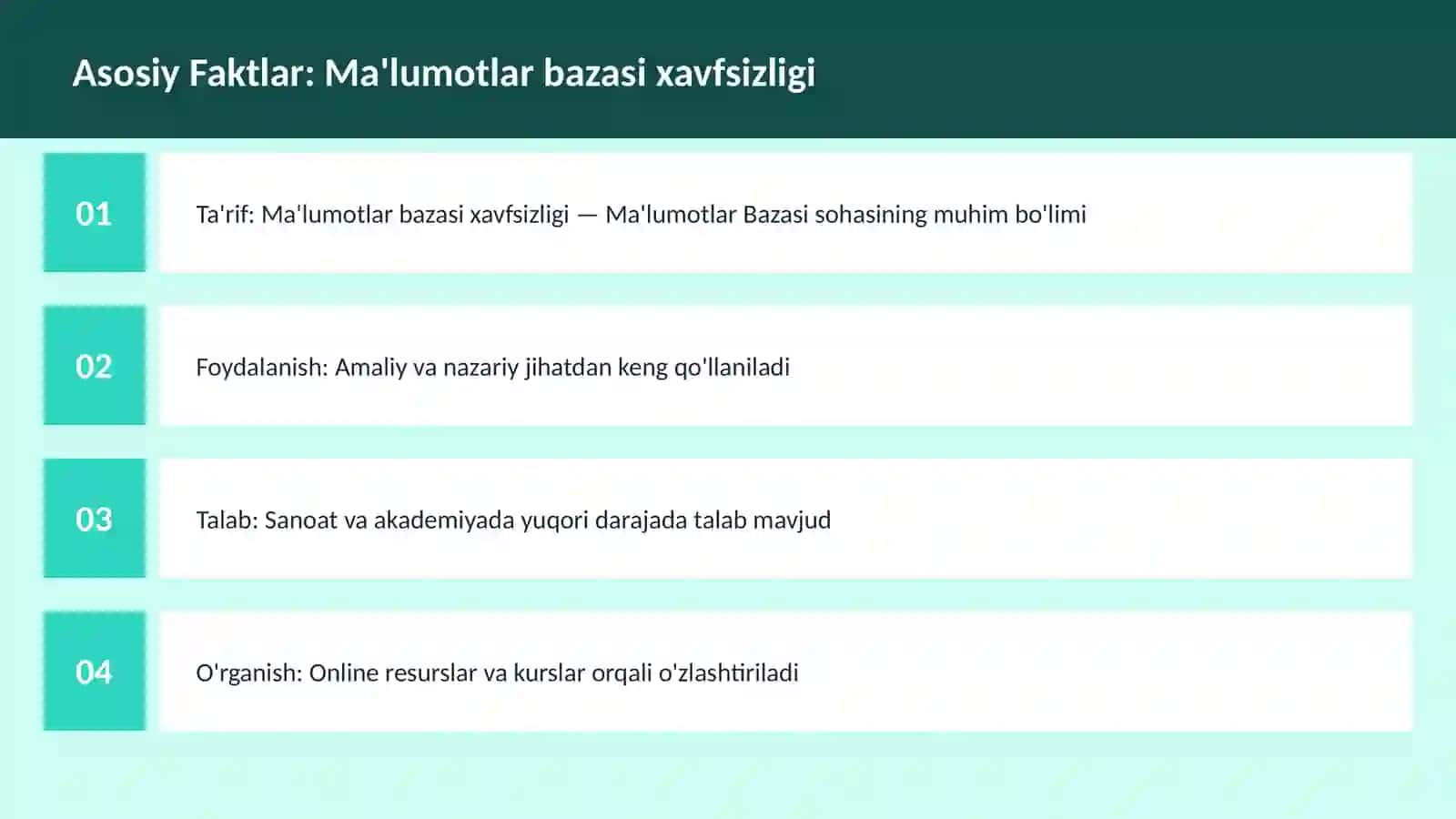 Ma'lumotlar bazasi xavfsizligi 3