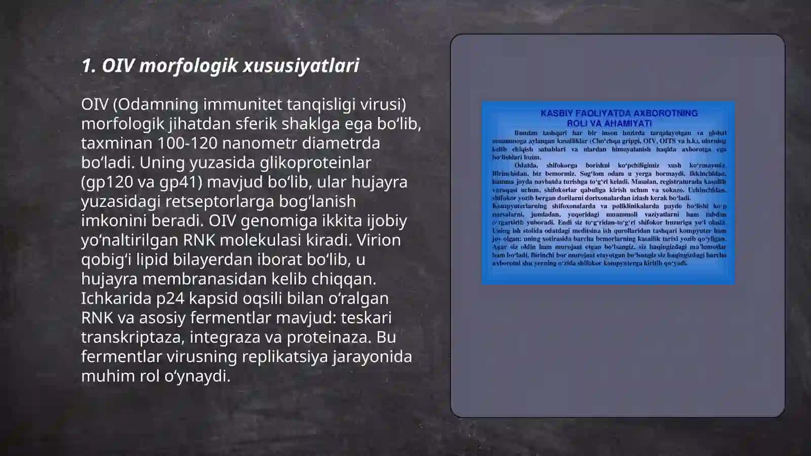 Odamlar immun tanqisligi virusining morfologiyasi va genetikasi 3