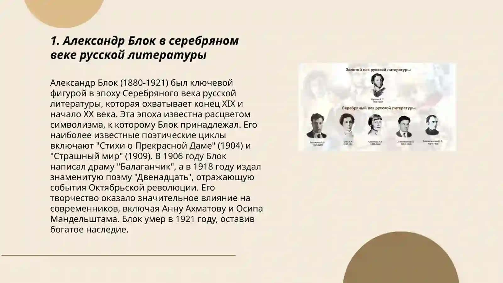 Александр Блок в серебряном веке русской литературы 3