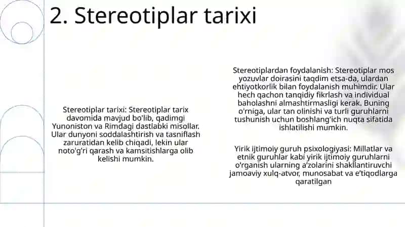 Stereotiplardan Foydalanish Shartlari. Katta Ijtimoiy Guruhlar Psixologiyasi 3