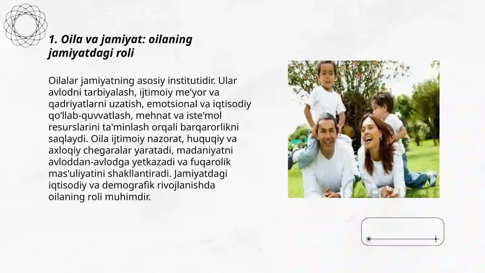Ijtimoiy va oilaviy munosabatlar 3