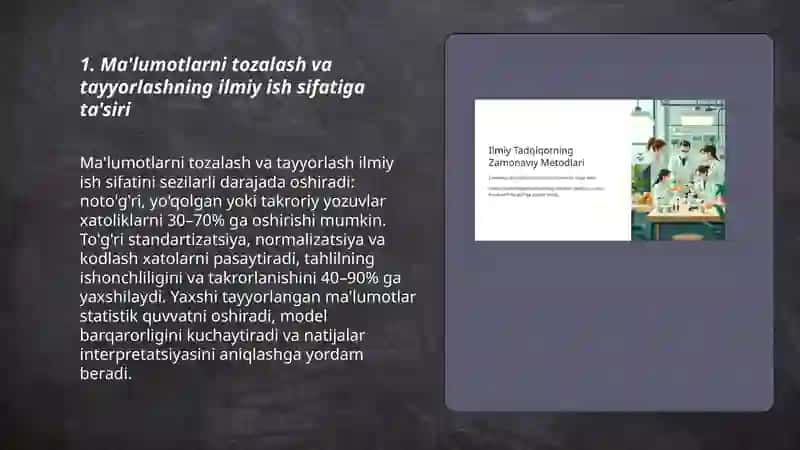 Ma'lumotlarni tozalash va tayyorlashning ilmiy ish sifatiga ta'siri 3
