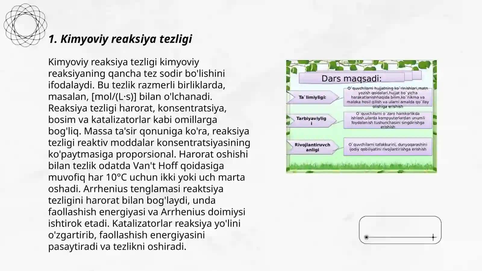 Kimyoviy sharoitni baholash asoslari va unga ta'sir qiluvchi tashqi omillar 3