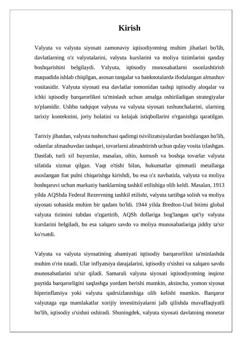Valyuta va valyuta siyosati 3