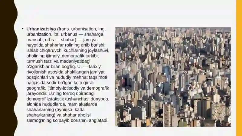JAHON URBANIZATSIYASI VA UNING MINTAQAVIY XUSUSIYATLARI 3