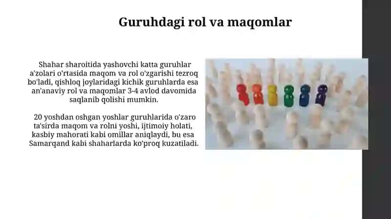 Katta va kichik guruhlarning ijtimoiy harakteri va ularning psixologik tavsifi 3