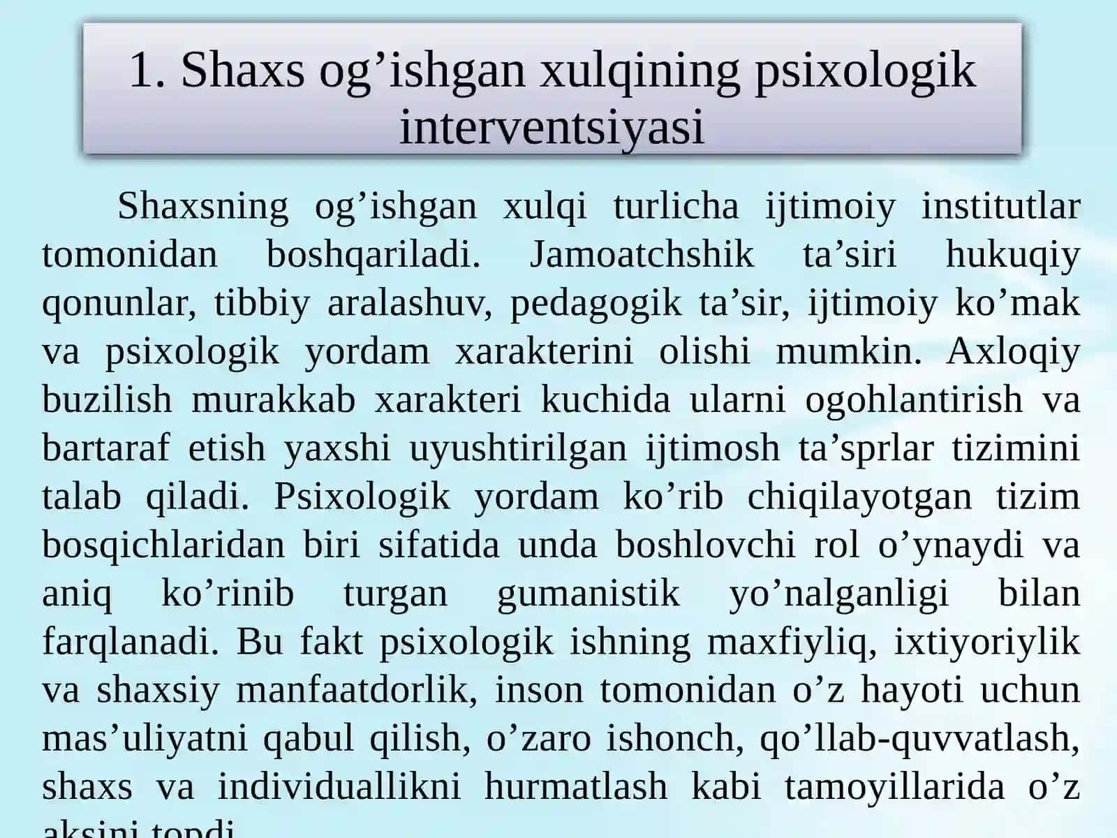 SHAXSNING PREVENTSIYASI VA INTERVENTSIYASI 3