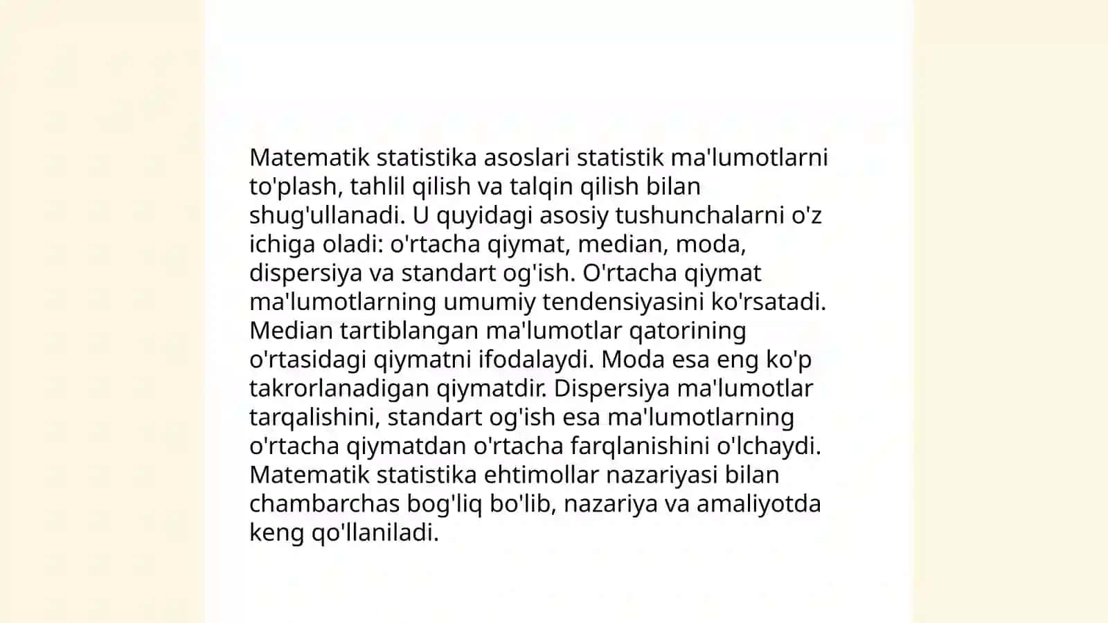 Matematik statistika elementlarini o’qitish metodikasi 3