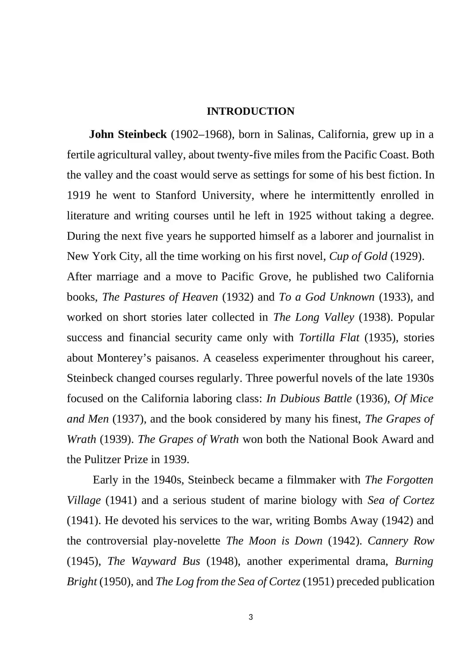 Course paper on "Description of social life in the Grapes of Wrath by John Steinbeck" 3