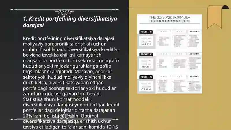 Kredit portfelining sifatini tavsiflovchi koʻrsatkichlarini ishlab chiqish yoʻllari 3