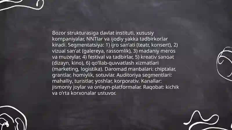 Madaniyat va sanat xizmatlari bozori:xususiyatlari va tendensiyalari 3