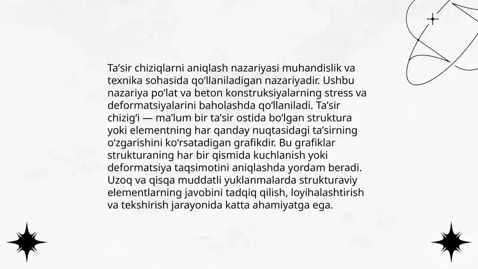Taʼsir chiziqlarni qurilishning kinematik usuli 3