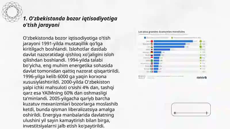 O‘ZBEKISTONDA BOZOR IQTISODIYOTIGA O’TISHNING XUSUSIYATLARI VA BOZOR ISLOHATLARINI AMALGA OSHIRISHDA TARAQQIYOT STRATEGIYASINING AHAMIYATI 3