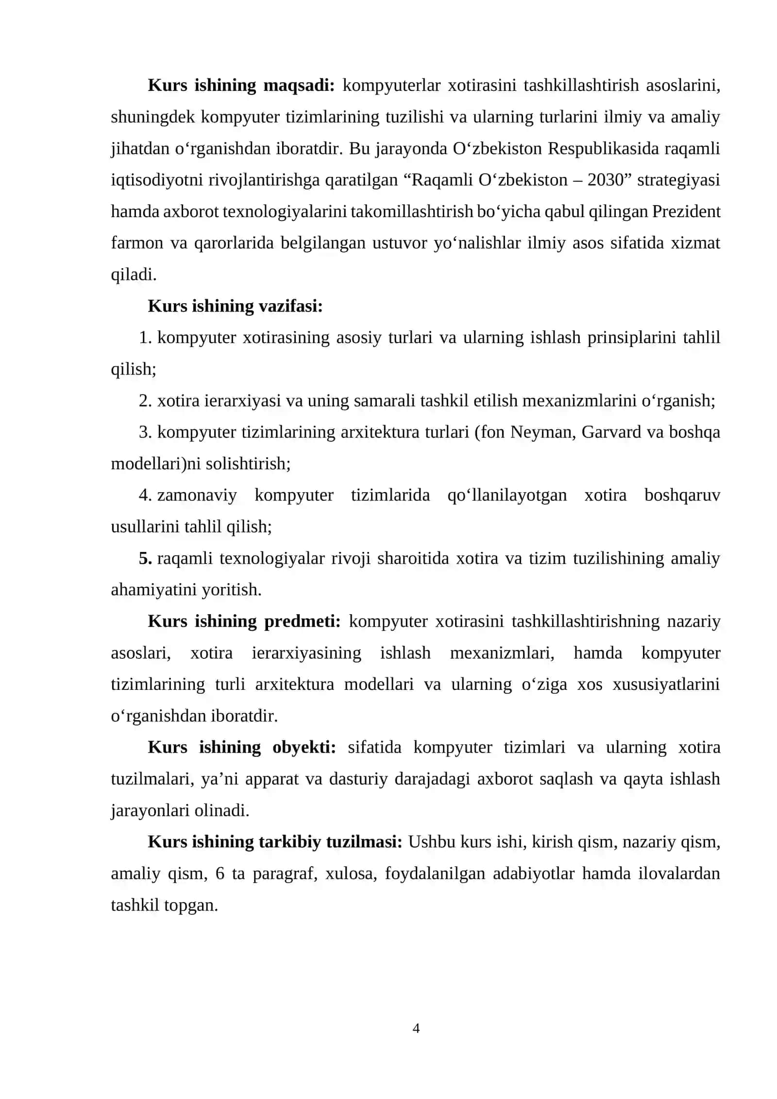 KOMPYUTERLAR XOTIRASINI TASHKIllASHTIRISH ASOSLARI, KOMPYUTER TIZIMINING TUZILISHI TURLARI 3