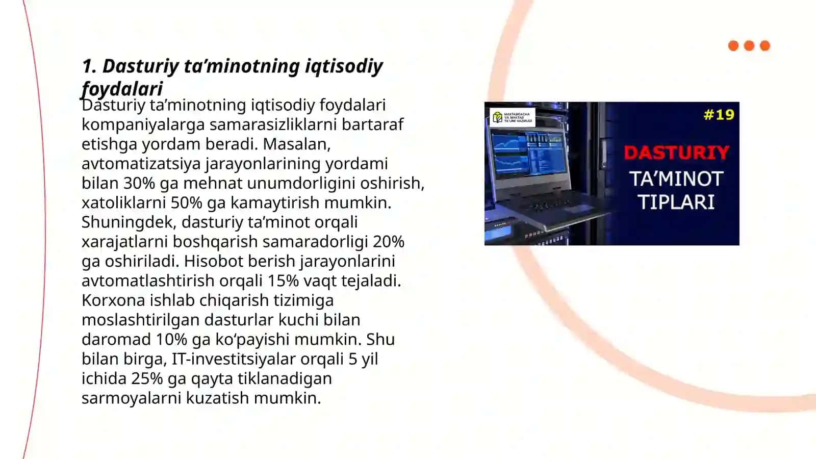 Dasturiy talminot va igtisodiy tablil 3