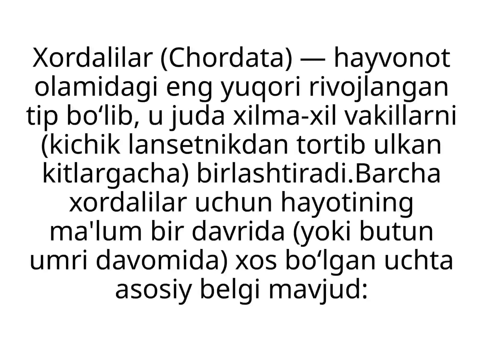 Xordalilar Turi (Chordata) 3
