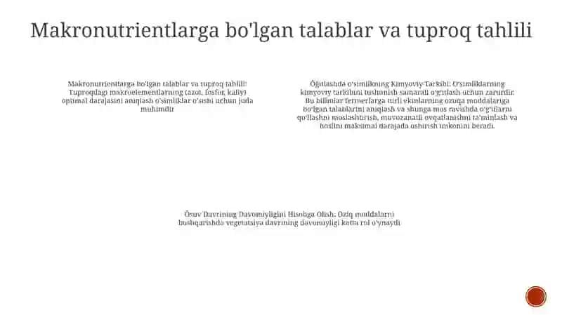 Õsimlikning Kimyoviy Tarkibi, Õsuv Davrining Davomiyligini Hisobga Olish 3