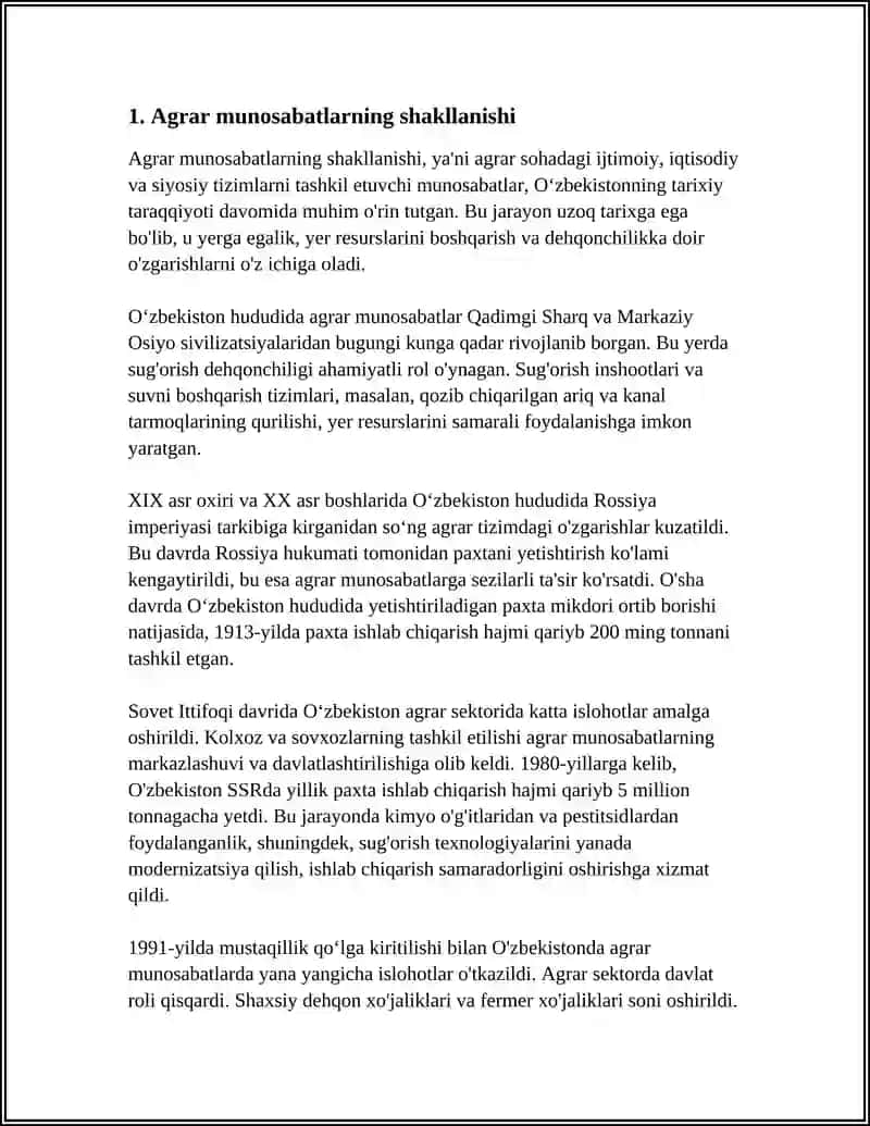 AGRAR MUNOSABATLAR VA ULARNING BOZOR IQTISODIYOTIDAGI XUSUSIYATLARI 3