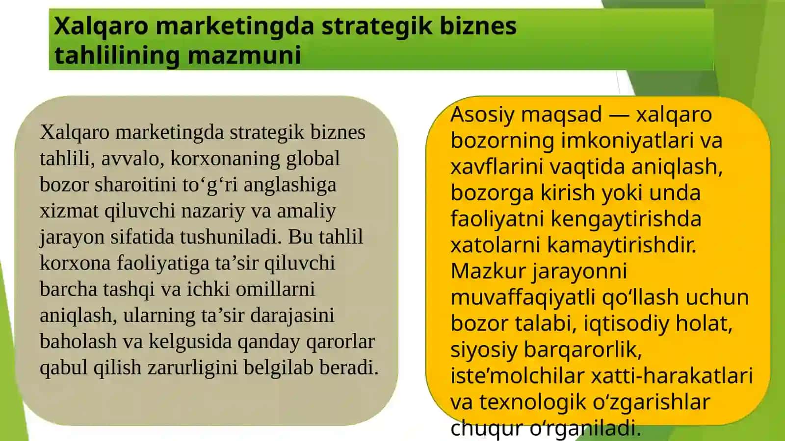Xalqaro marketingda strategik biznes tahlili 3