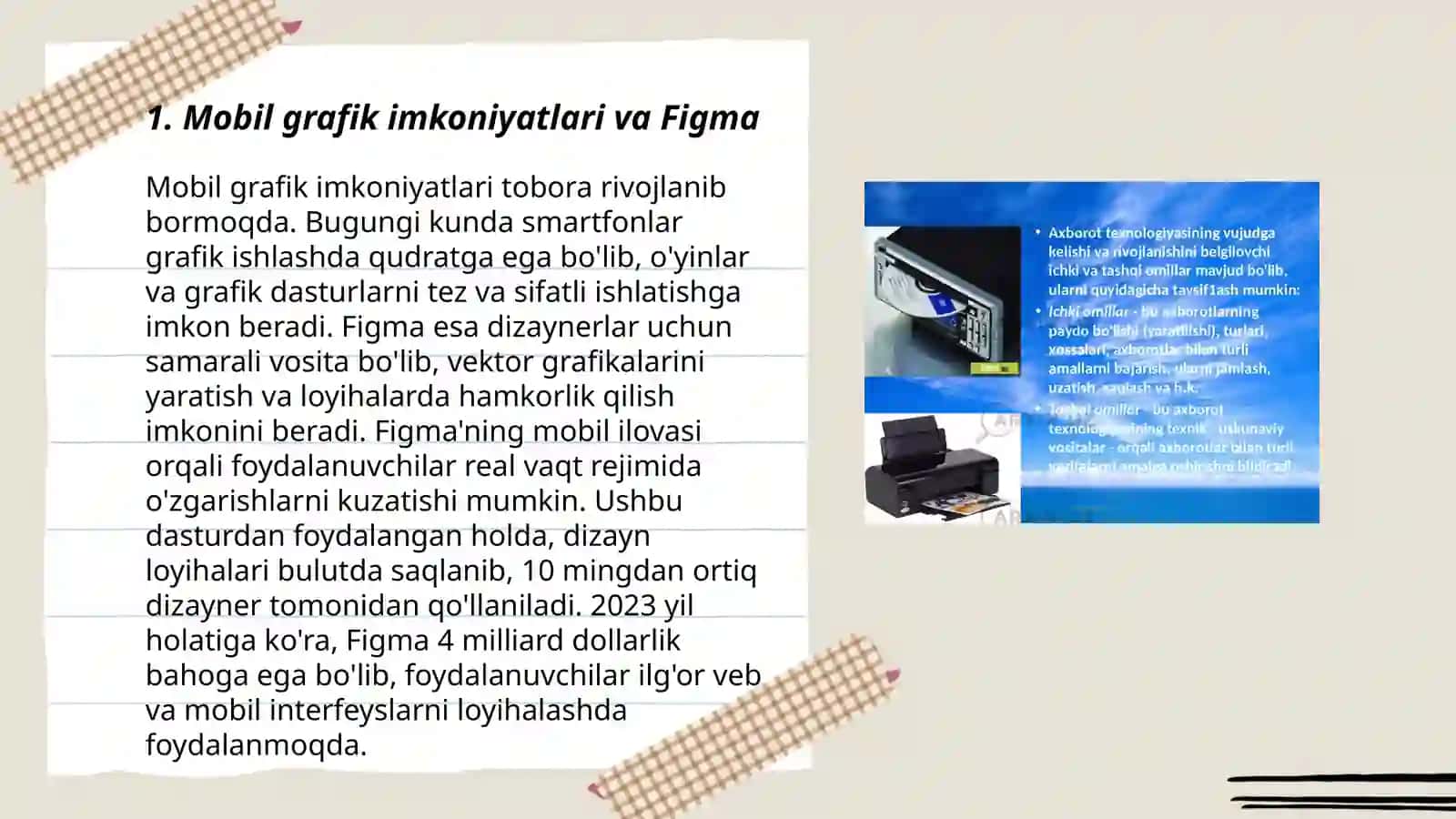 Mobil texnologiyalarning grafik imkoniyatlari Figma dasturlarida ishlash 3