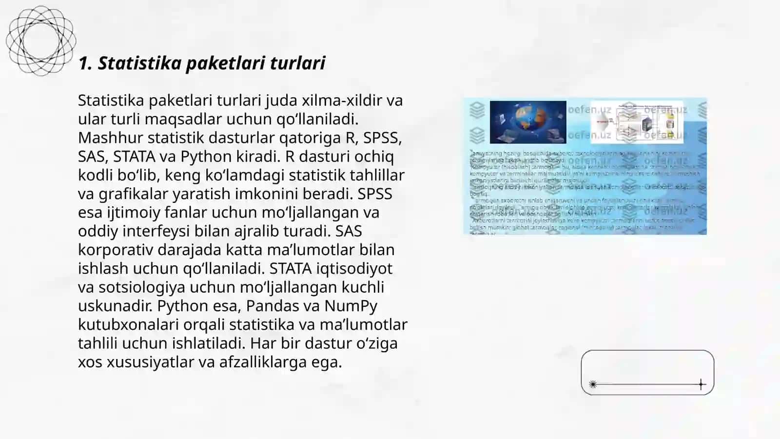 Statistik paketlar bilan ishlash 3