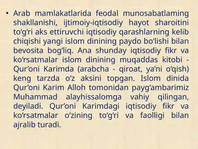 Arab-islom mutafakkirlari iqtisodiy fikrlari 3
