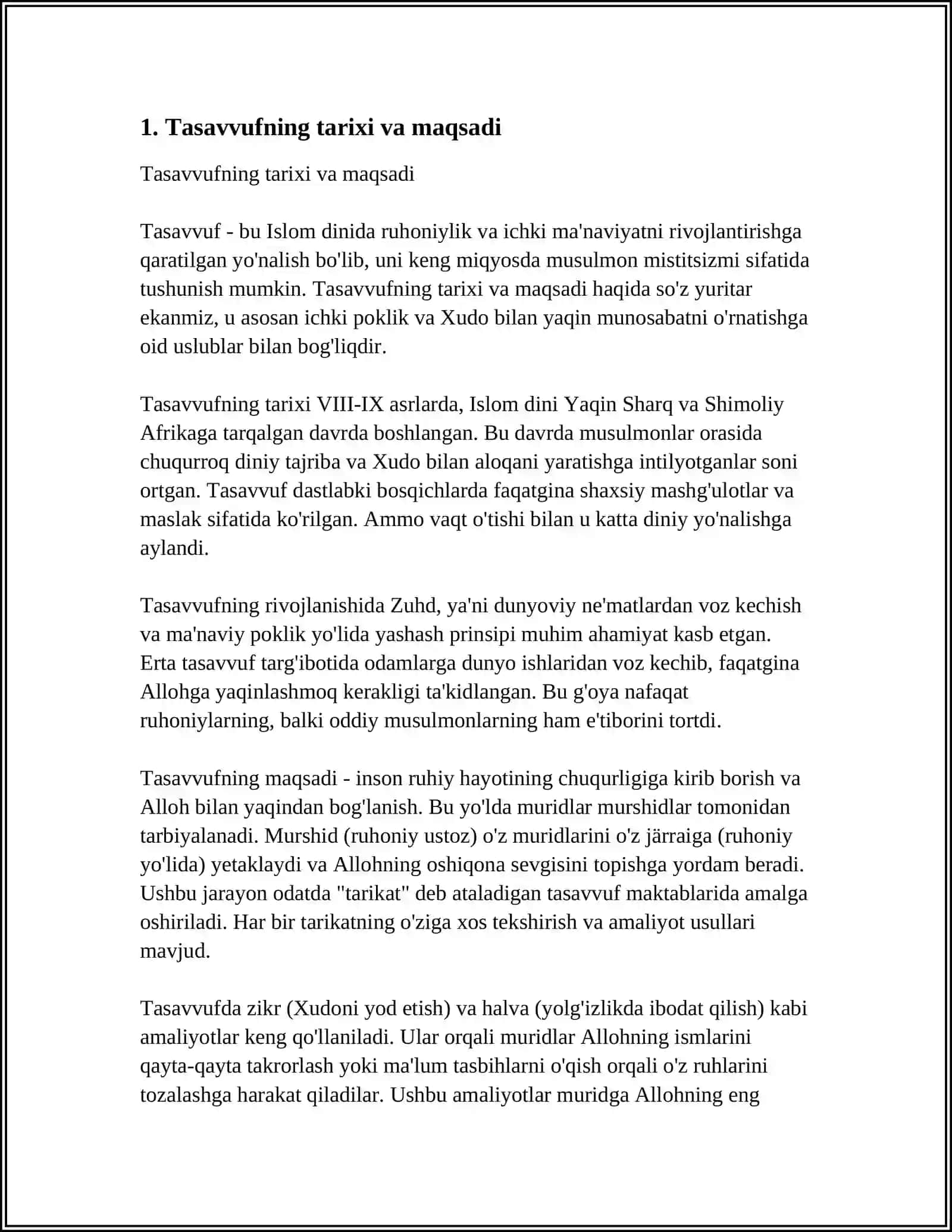 TASAVVUFDA TARIQATLARNING SHAKLLANISHI KUBROVIYA YASSAVIYA NAQISHVANDIYA 3