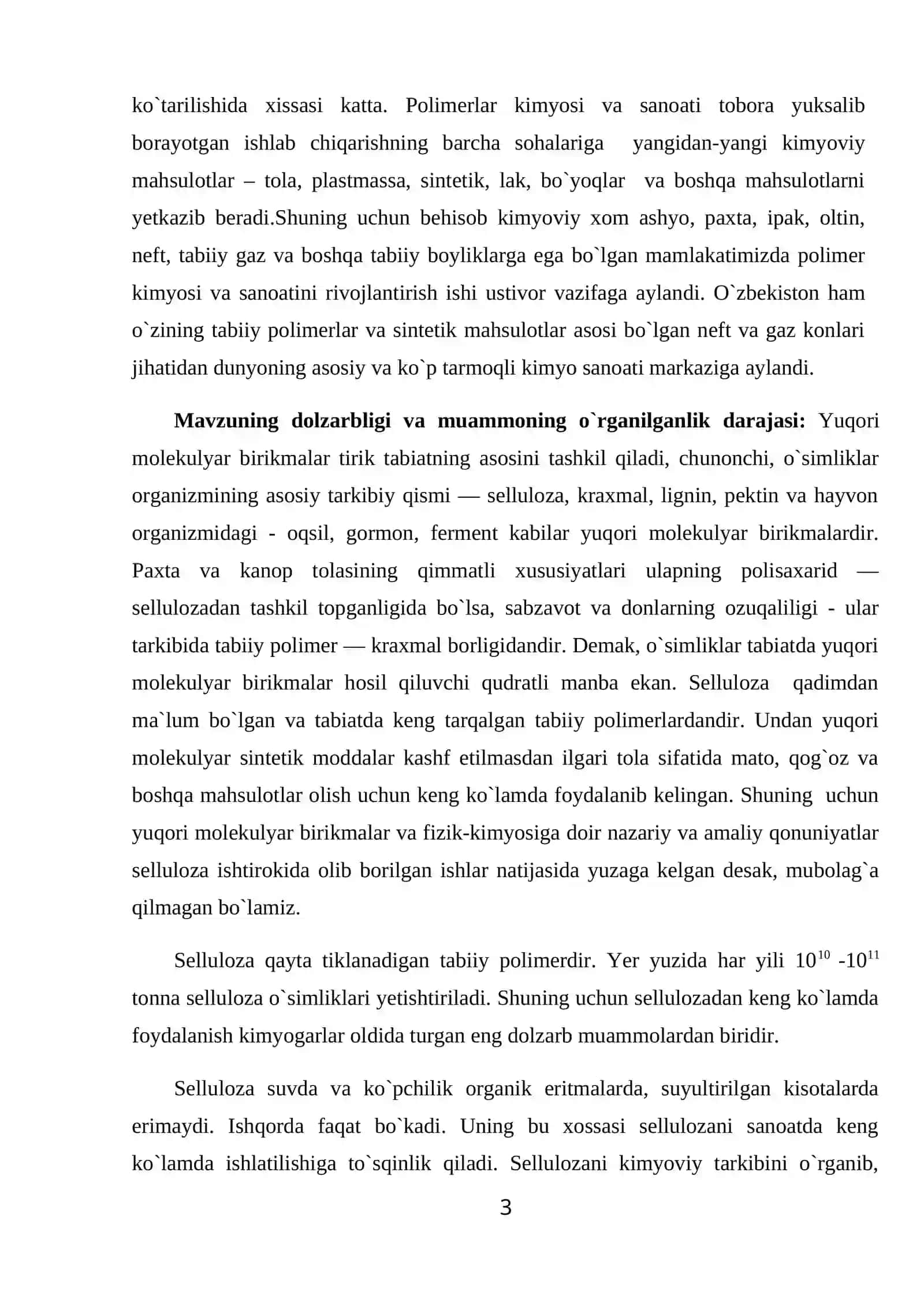 Yuqori tozalikdagi karboksimetilselluloza va uning oziq-ovqat mahsulotlarida qo`llanilishi 3