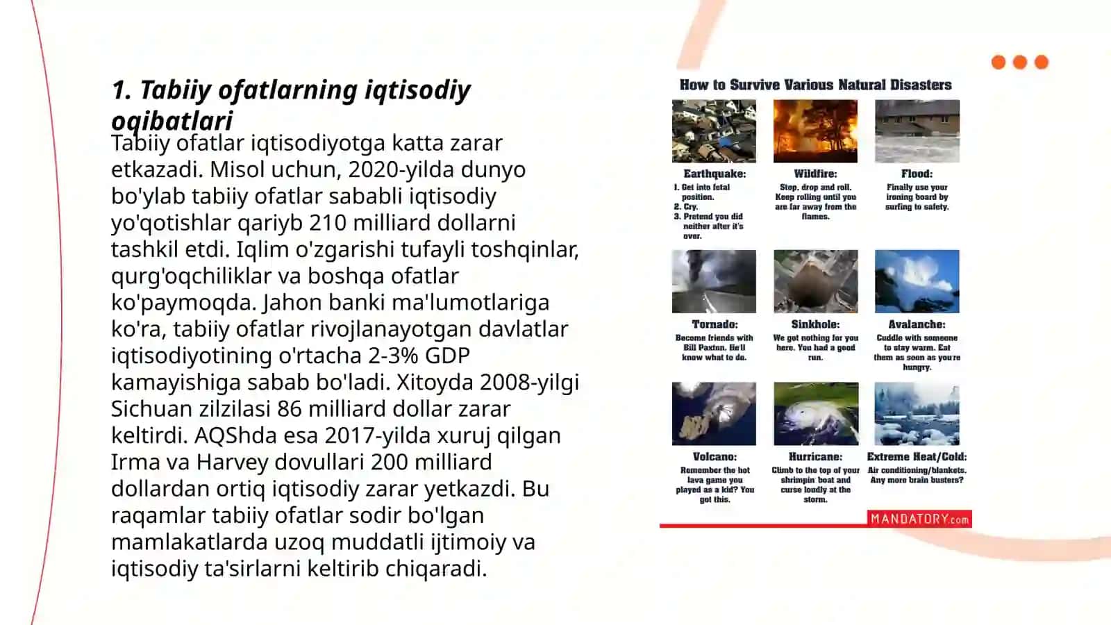 Tabiiy ofatlar oqibatida aholiga yetkazilgan zararni qoplash tartibi 3