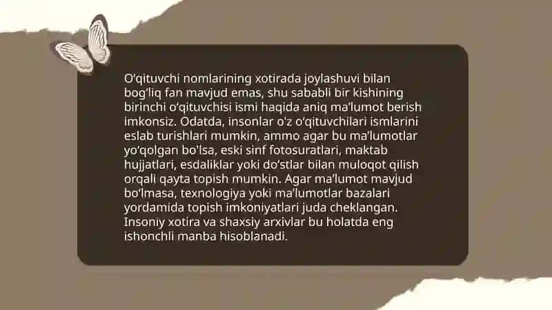 Mening birinchi oʻqituvchim 3
